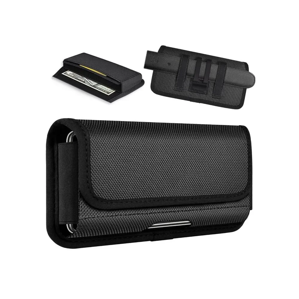 ykooe XXL Rugged Nylon Cell Phone Belt Holster - Black